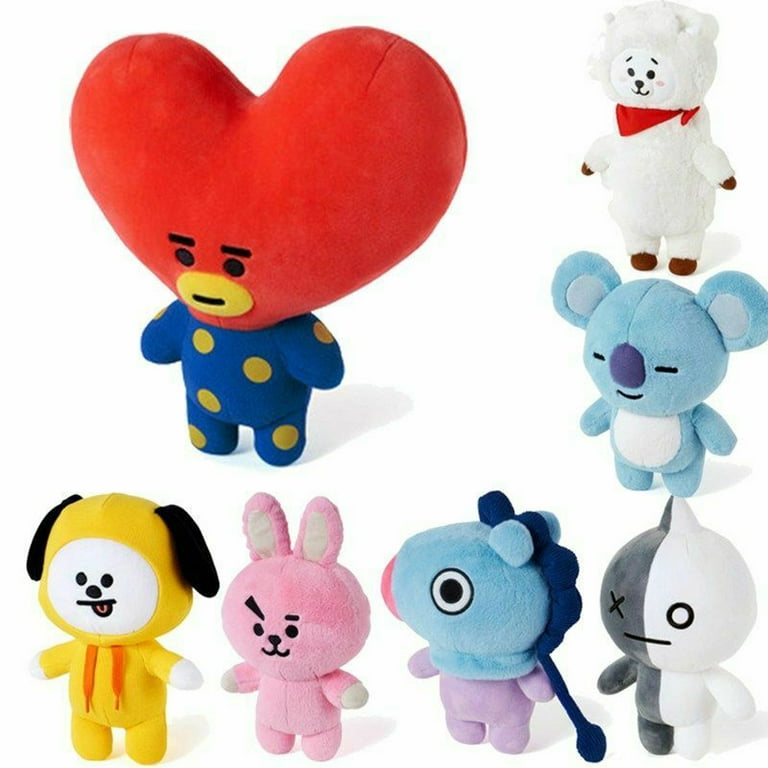 25CM Kpop BTS Plush Toys BT21 CHIMMY TATA SHOOKY SUGA COOKY Standing Doll Cute Pillow Sofa Cushion Cartoon Gift Walmart