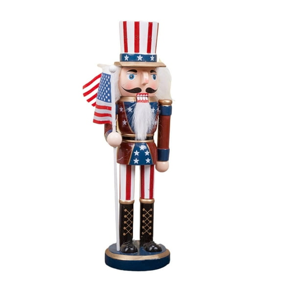 25CM Nutcracker Figures Christmas Decorative Wooden Festive Collectible Traditional Nutcracker Soldier Gift for Winter Table Desktop Fireplace Decorations