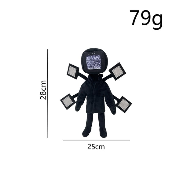 25CM Polycephaly Five-Screen TV Man Skibidi Toilet Black Cameraman Plush Toys Cartoon Game Characters Portrait Dolls Stuffed Soft Toy Cartoon Doll Birthday Gift