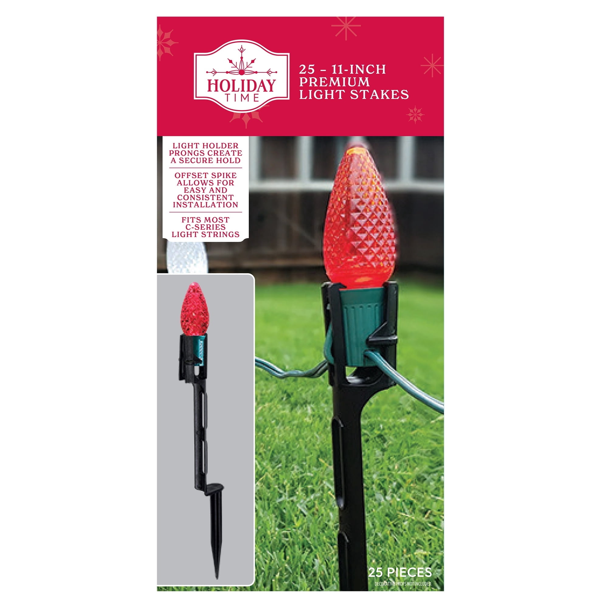 Premium Light Stakes, Black, 11", 25 Count, by Holiday Time