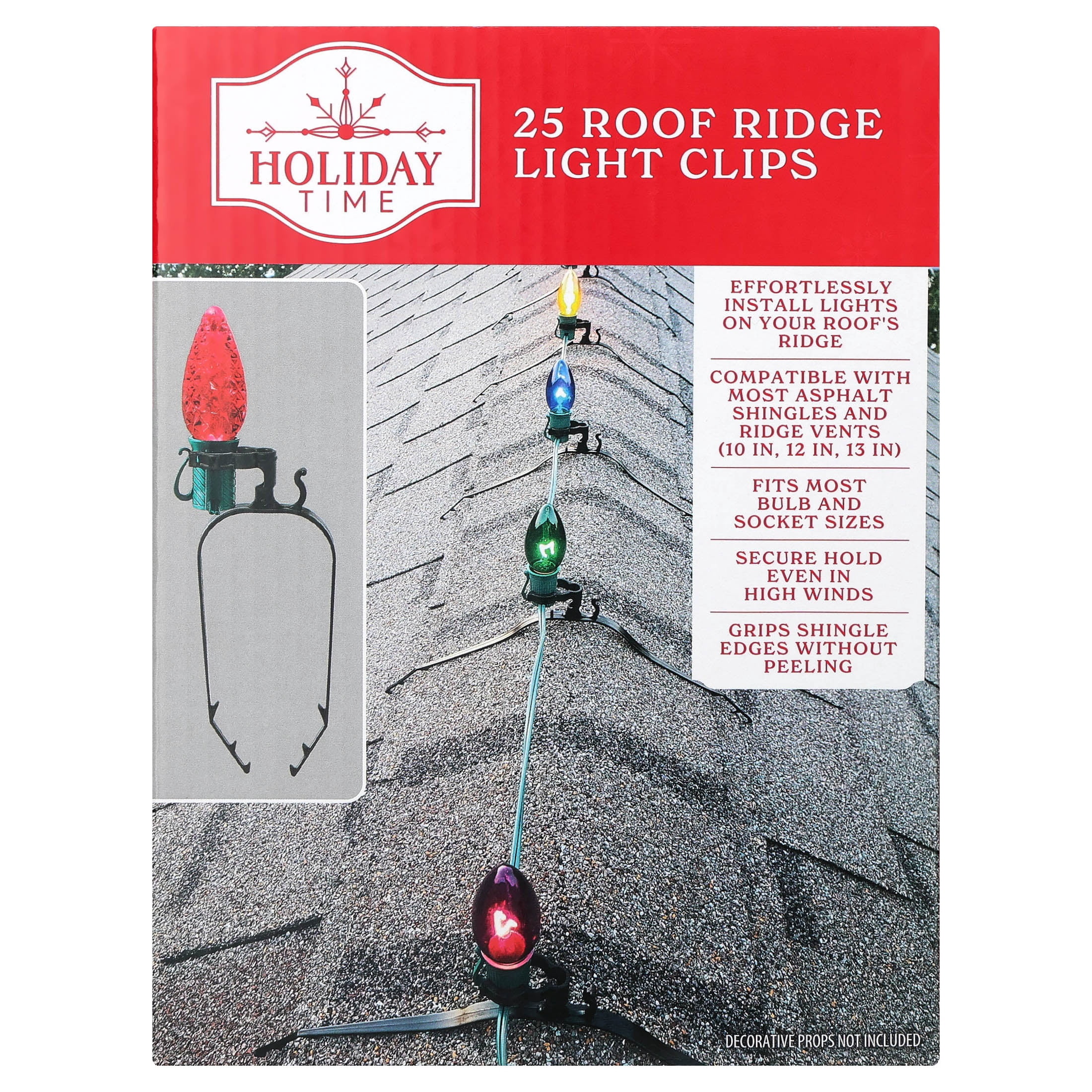 Roof Ridge Light Clips, 25 Count, by Holiday Time
