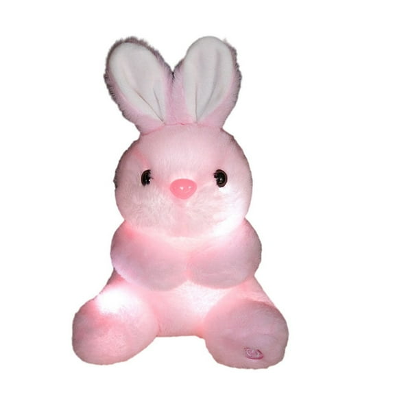 25Cm Medium-Sized Cute Glowing Rabbit Plush Doll Soft Stuffed Toy With Realistic Facial Expressions And Round Belly, Loyal And Stable Companion For Relaxation And Daily Cuddling,