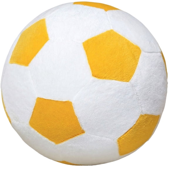 25Cm Plush Soccer Ball Pillow Soft Stuffed Sports Ball Plushies Cute Soccer Themed Stuffed Animals For Play,Yellow