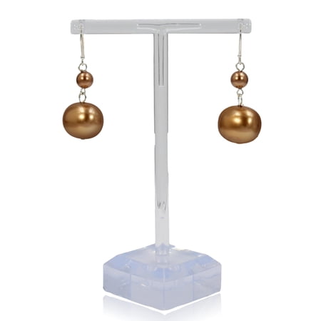 MGR! My Gems Rock! Glow Mocha Mother of Pearl Earrings, 25F06E