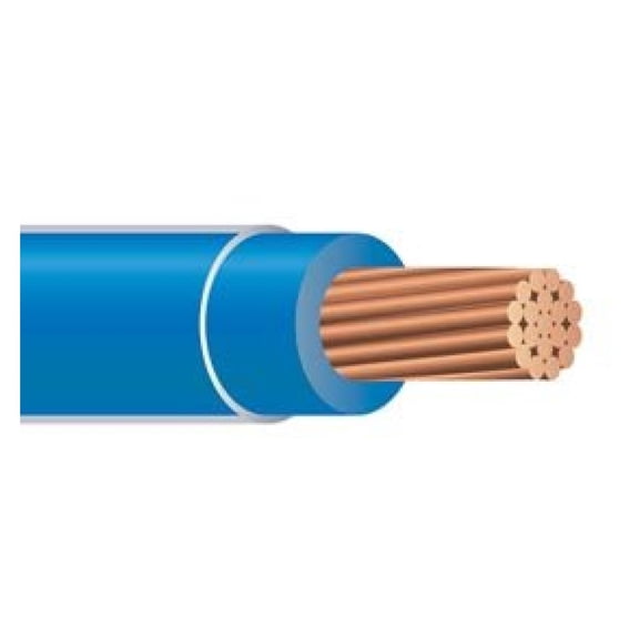 25FT 2 AWG THHN Stranded Copper Building Wire 600V Blue