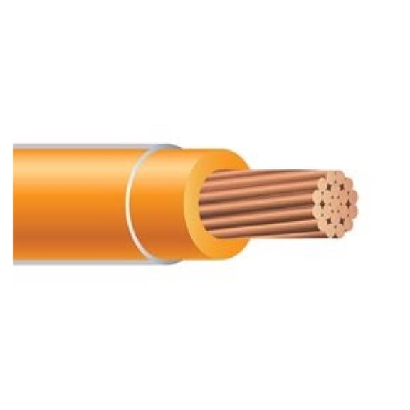 25FT 2 AWG THHN Stranded Copper Building Wire 600V Orange