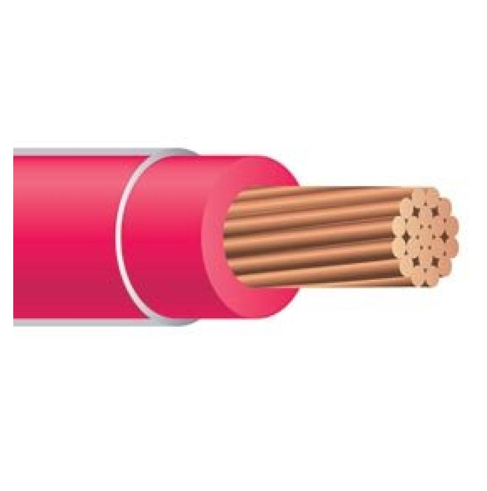 - 25FT 2 AWG THHN Stranded Copper Building Wire 600V Red