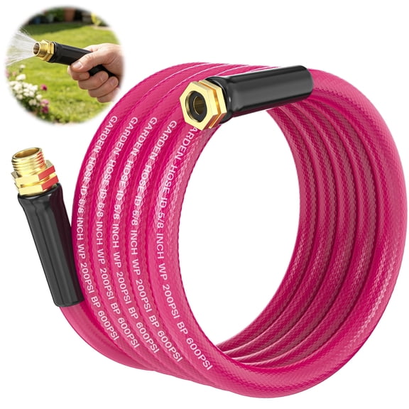 metuvoln 5/8" x 25 FT Heavy Duty Garden Hose,Anti Kink Flexible Water Hose for Garden RV Camper Marine,Burst 600 PSI