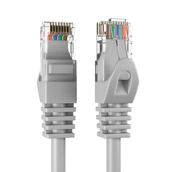 Cat5e 25FT Network Ethernet Patch Cable, 350Mhz Internet Wire, For Router, Modem, PC, Laptop, TVs, Printer Cord, Consoles, Copper-Clad Aluminum, Gray, Cables Direct Online