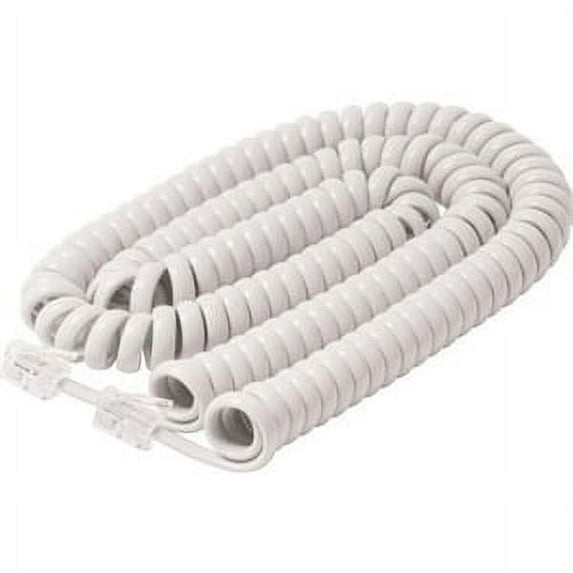 25FT HANDSET CORD WHITE PREMIUM RETAIL BLISTER PACK