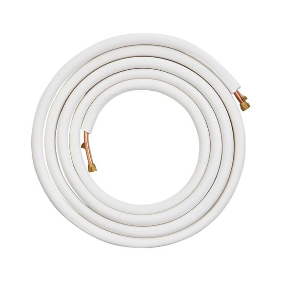 25FT Mini Split Line Set 1/4 Inch and 1/2 Inch OD Copper Pipes Triple Layer Insulation for Mini Split AC Heat Pump HVAC with Wrapping Strips