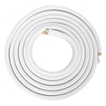 thumbnail image 1 of 25FT Mini Split Line Set for Fixed Frequency 1P Air Conditioner, Air Conditioning Pipe with Flared Nuts, 1/4 3/8-Inch OD White Thickened PE Insulated Coil HVAC Hose, 1 of 9