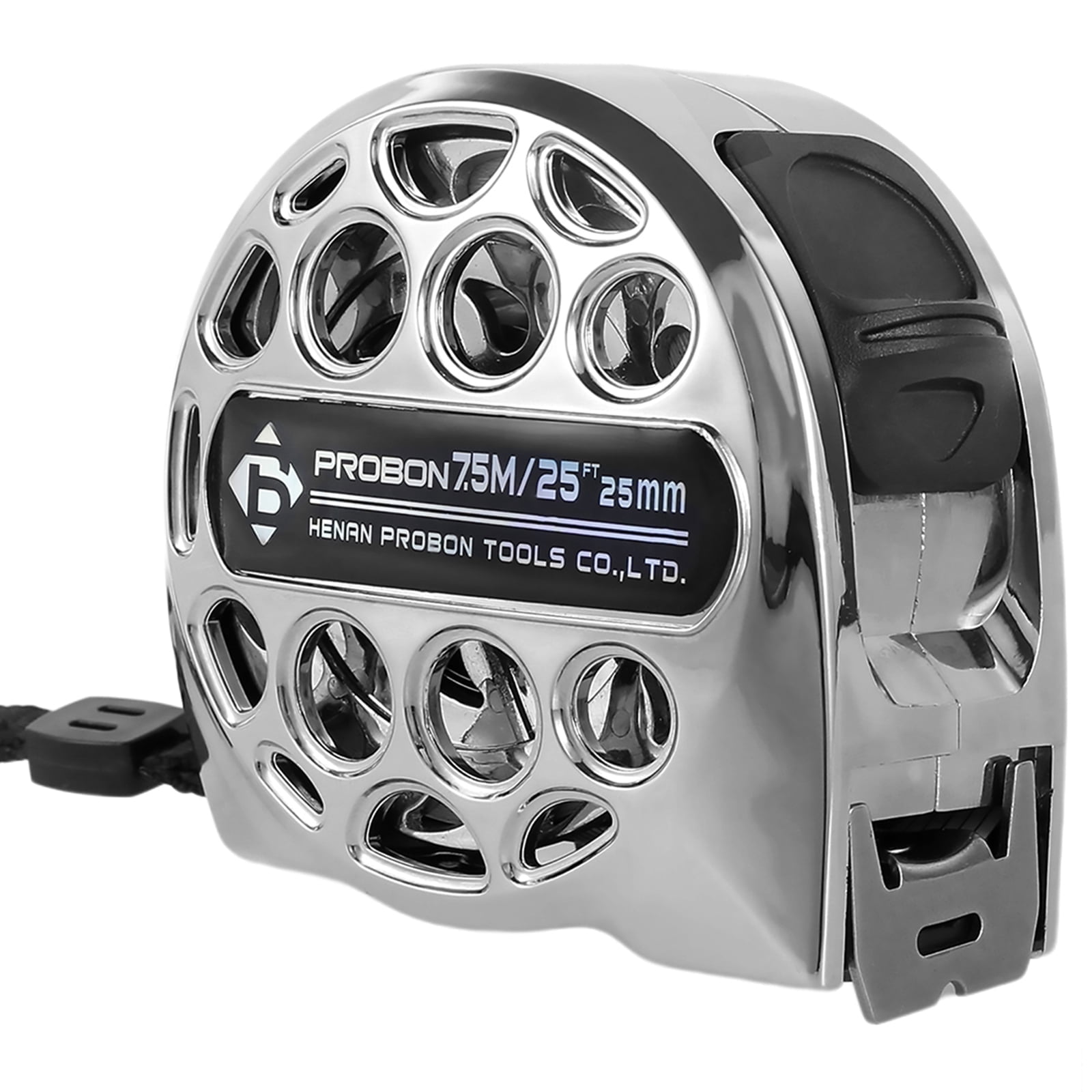 25FT Retractable Tape Measure Stainless Steel Waterproof Double Sided Scale (silver+gray )