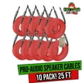 thumbnail image 1 of 25FT Speaker Cables (10 PACK) by FAT TOAD | Quarter Inch 12 AWG Gauge Wire for Amp, Music Studio Recording & Stage Gear | 1/4" to 1/4 Male Jack Professional Pro Audio Red DJ Speakers PA Patch Cords, 1 of 14