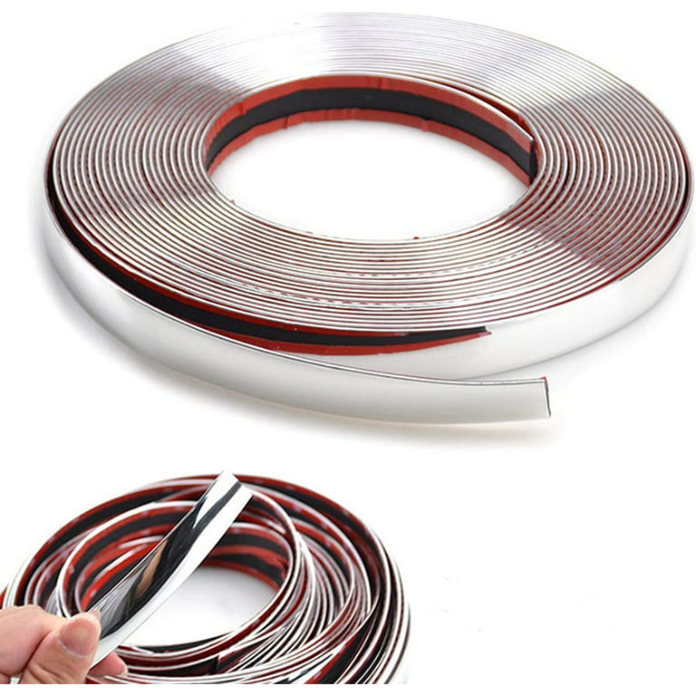 25Foot Automotive Chrome Trim Molding Strip - 3/4in(20mm) Cars Body Side  Chrome Moulding Trim Strips(Self Adhesive) for Car/Truck/RV Door Window