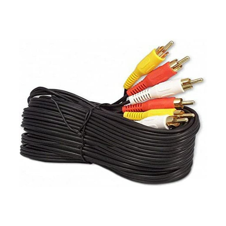 25Ft RCA M/Mx3 Audio/Video Cable Gold Plated - Audio Video RCA Cable 25ft 