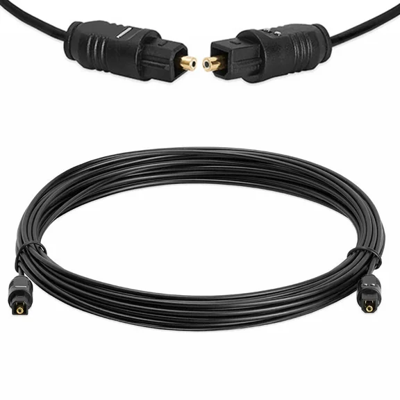 25Ft Toslink Fiber Optic Optical Digital Audio Cable Spdif Sound Bar Cord Gold