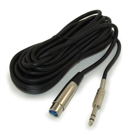25Ft XLR 3P Female to 1/4" TRS (Balanced) Male Microphone Cable