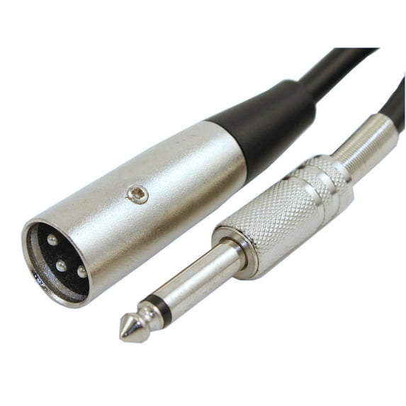 25Ft XLR 3P Male to 1/4" TS MONO Male Microphone Cable