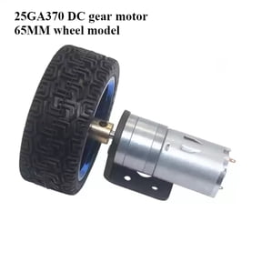 25GA-370 DC 6V 12V 24V Motor Gear 4mm Shaft With Mounting Bracket Coupling 65mm Wheel 12-1931 RPM for Car Model Motor