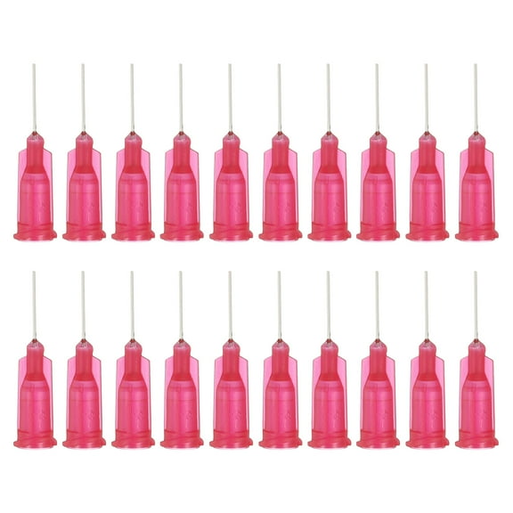 25Ga Dispensing Needles, 102PCS 1/2 Inch Industrial Blunt Tip Dispensing Needle Syringes with Luer Lock Needle for Refilling Liquid Inks Adhesive Glue Oil,Rose Red