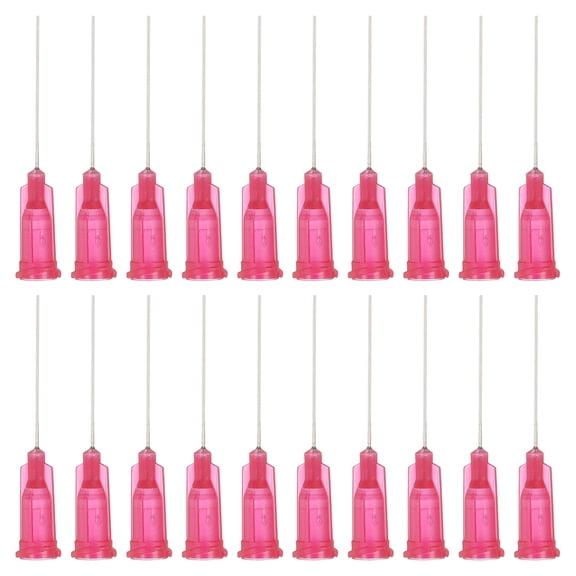 Uxcell 25G Dispensing Tips, 102Pcs 1 Inch Industrial Glue Ink Nozzles, Rose Red, Luer Lock Fluid Dispensing Accessories for Craft & Electronics
