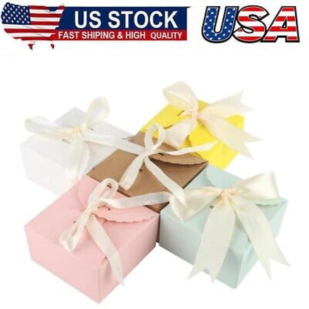 25Gift Boxes,Empty Chocolate Boxes for Filling with Bow,Delicate Cardboard Gift