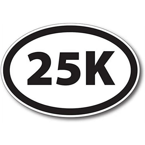 25K Marathon Black Oval Car 3" x 5" Decal