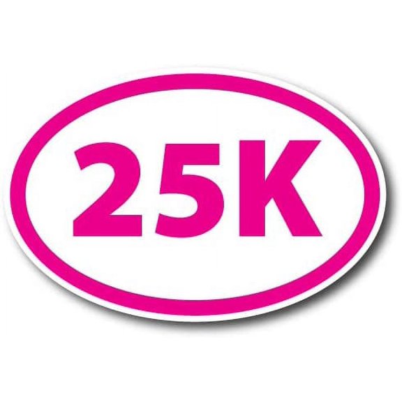 25K Marathon Pink Oval Car Decal 3" x 5"