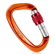 25KN Screw Locking Gate Carabiner Heavy Duty D-shape Buckle Pack D-ring Carabiner Climbing Rappelling Canyoning Hammock Locking Clip