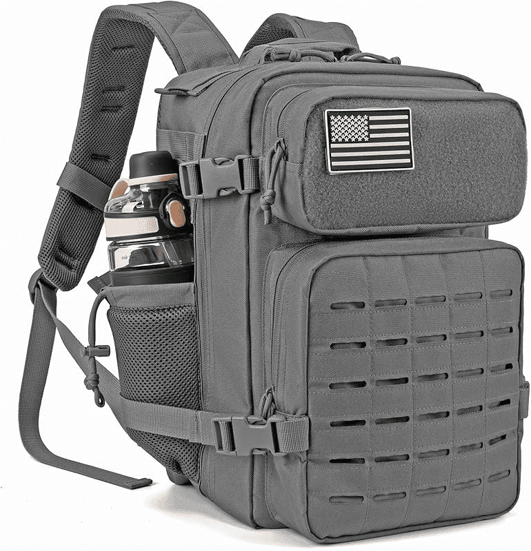 25L/45L Durable Nylon Hiking Backpack for Men, Multi-Day Camping & Travel Backpack with MOLLE System & Side Bottle Pockets