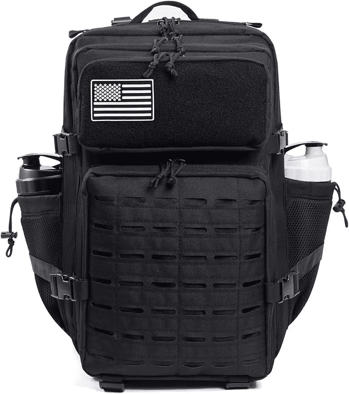 25L/45L Durable Nylon Hiking Backpack for Men, Multi-Day Camping & Travel Backpack with MOLLE System & Side Bottle Pockets