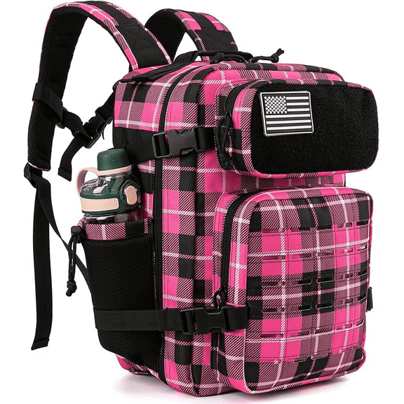 25L/45L Durable Nylon Hiking Backpack for Men, Multi-Day Camping & Travel Backpack with MOLLE System & Side Bottle Pockets