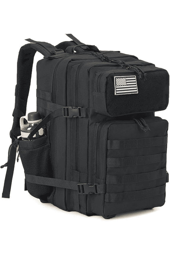 25L/45L Durable Nylon Hiking Backpack for Men, Multi-Day Camping & Travel Backpack with MOLLE System & Side Bottle Pockets
