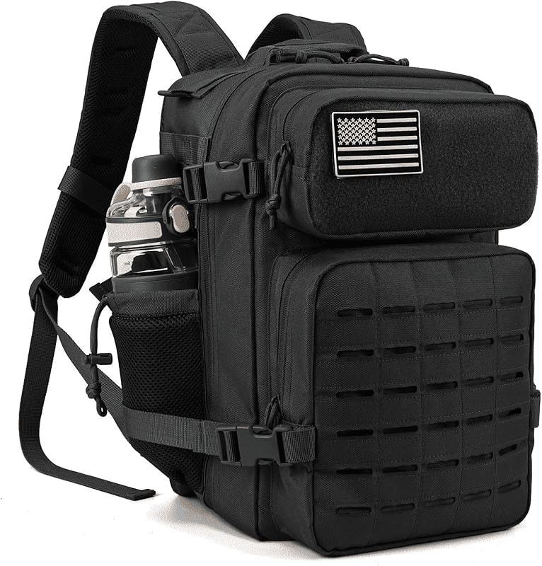 25L/45L Durable Nylon Hiking Backpack for Men, Multi-Day Camping & Travel Backpack with MOLLE System & Side Bottle Pockets