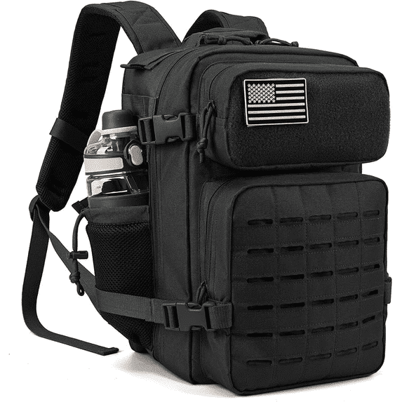 25L/45L Durable Nylon Hiking Backpack for Men, Multi-Day Camping & Travel Backpack with MOLLE System & Side Bottle Pockets