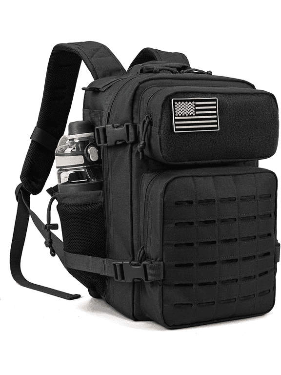 25L/45L Durable Nylon Hiking Backpack for Men, Multi-Day Camping & Travel Backpack with MOLLE System & Side Bottle Pockets