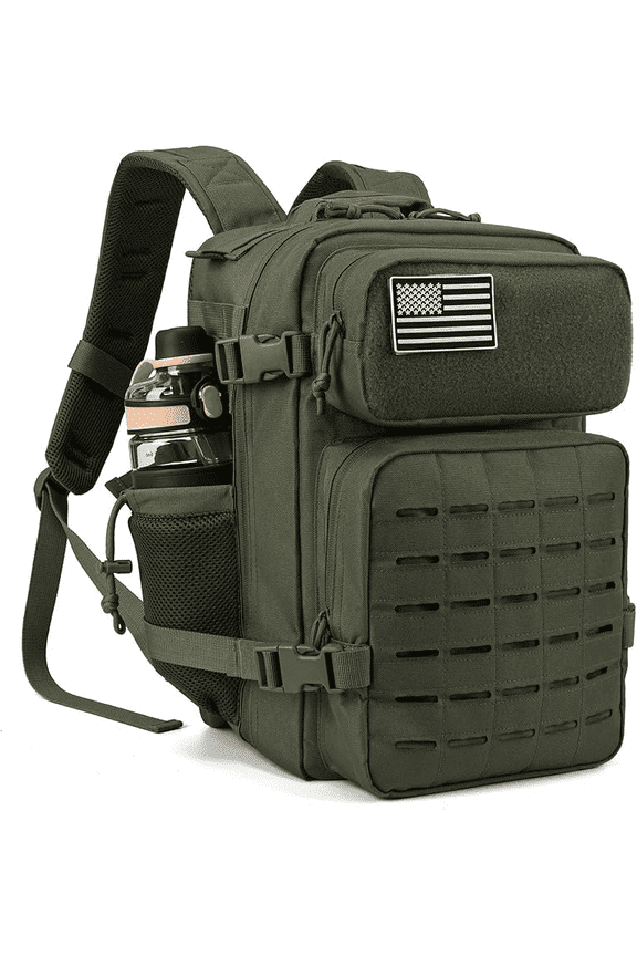 25L/45L Durable Nylon Hiking Backpack for Men, Multi-Day Camping & Travel Backpack with MOLLE System & Side Bottle Pockets