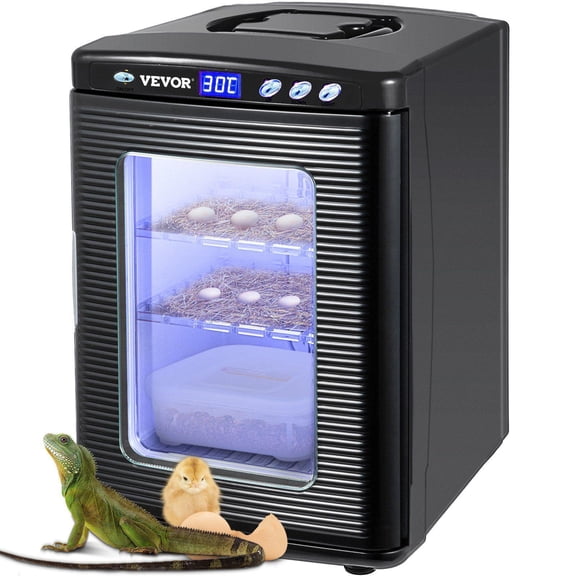 25L Black Reptile Egg Incubator Hatcher 5 to 42 Celsius Digital LED Display Heating for Small Animals