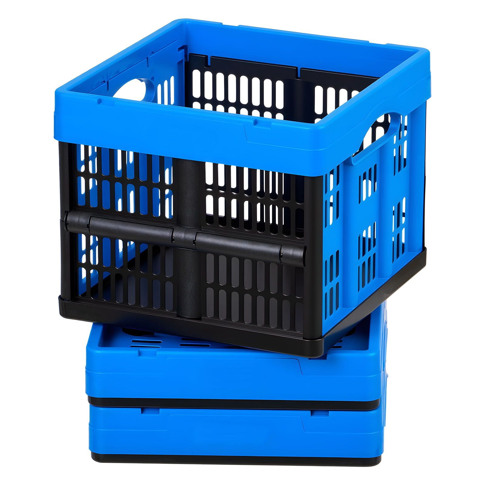 25L Collapsible Storage Bins 3-Pack, Stackable, 22 lbs Capacity, Foldable, with Handles, for Home Organizing Garage Storage