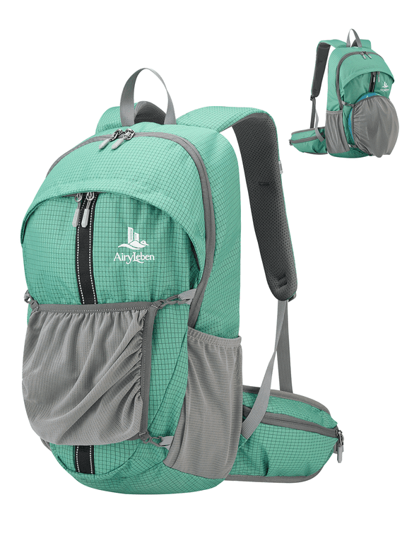 25L Hiking Backpack with Helmet Holder and Rain Cover, Lightweight Camping Travel Day pack Cycling Backpack for Women Men (Green)