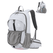 25L Hiking Backpack with Helmet Holder and Rain Cover, Lightweight Camping Travel Day pack Cycling Backpack for Women Men White