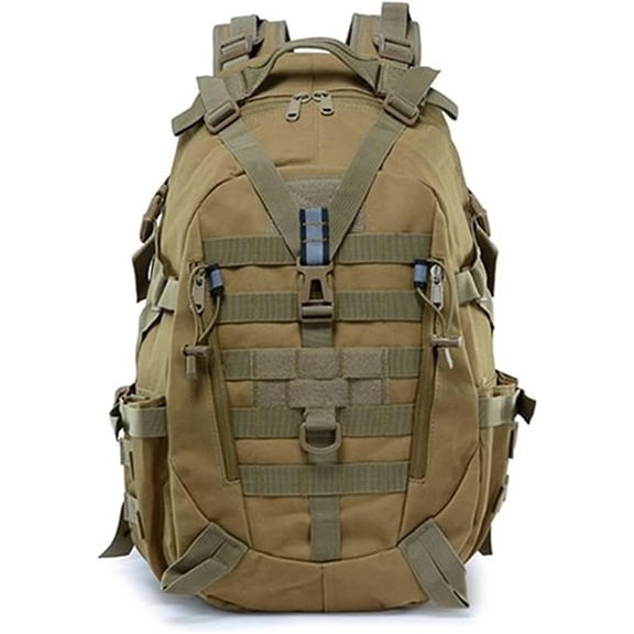 25L Laptop Backpack Travel Daypack, 900D Water-Resistant Hiking Backpack with Independent 15.6" Computer Compartment & Modular Attachment System for Work Camping