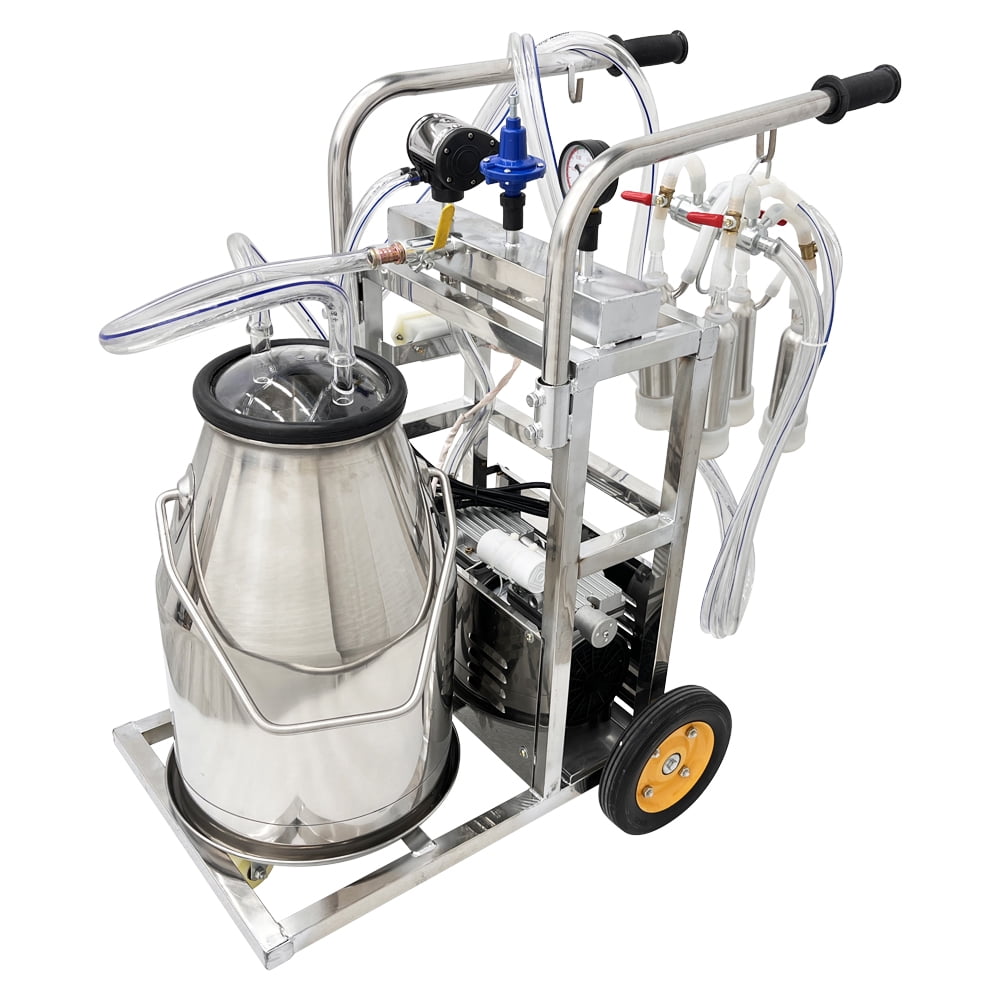 25L Milking Machine Oil-Free Vacuum Pump  Cow-Sheep Mixed Milking Machine with Brush Set of Three 110V