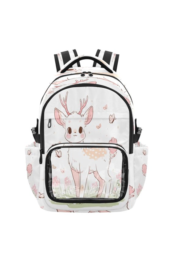 25L PVC Casual Backpack, Waterproof Large Capacity Backpack for Student Commute & Short Trips A Cute Deer