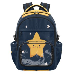 25L PVC Casual Backpack, Waterproof Large Capacity Backpack for Student Commute & Short Trips Bright Glowing Stars Art