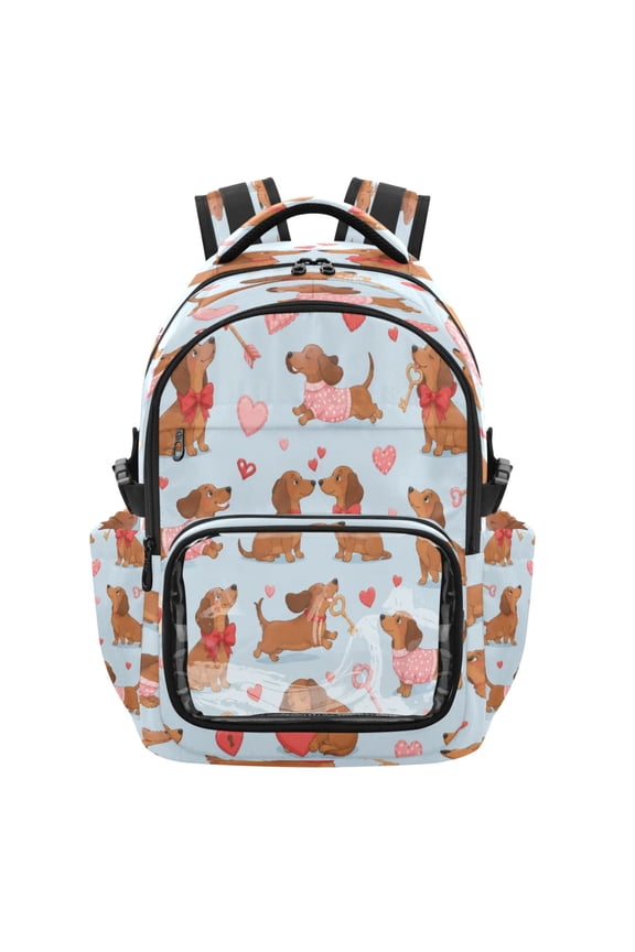 25L PVC Casual Backpack, Waterproof Large Capacity Backpack for Student Commute & Short Trips Brown Gog Cute
