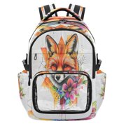 25L PVC Casual Backpack, Waterproof Large Capacity Backpack for Student Commute & Short Trips Cool Color Fox