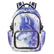 25L PVC Casual Backpack, Waterproof Large Capacity Backpack for Student Commute & Short Trips Cool Wolf