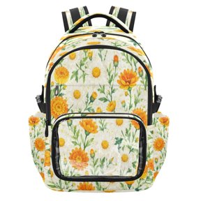 25L PVC Casual Backpack, Waterproof Large Capacity Backpack for Student Commute & Short Trips Daisy Orange Bright